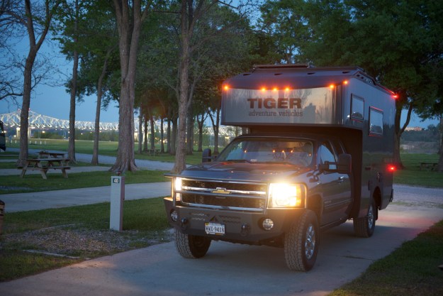 Ndeke Luka settled in for the night on the Mississippi.