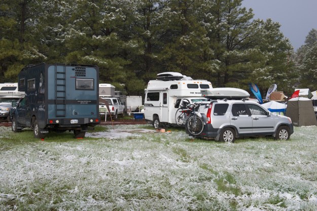 This is when you are glad that you are camping inside, as opposed to beside, your vehicle!