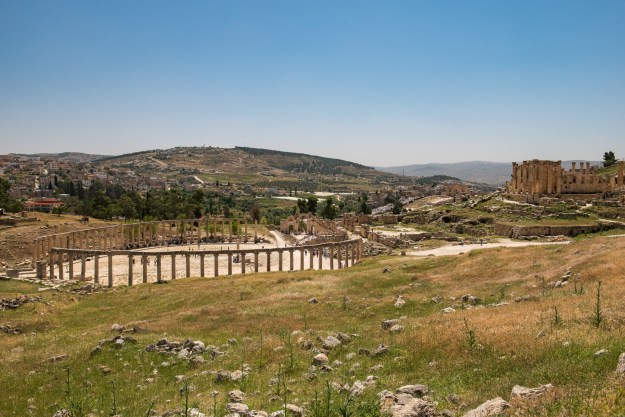 Looking over the ruins towards the modern city on the left. Temple of Zeus on the right. Notice all of the unexcavated land.